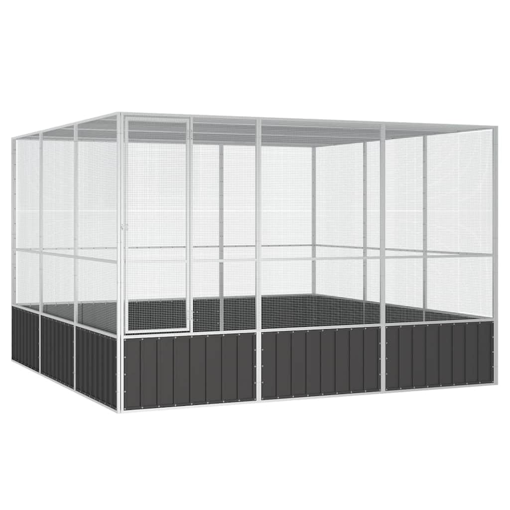 vidaXL Bird Cage Anthracite 119.1x127.8x83.3 Galvanized Steel