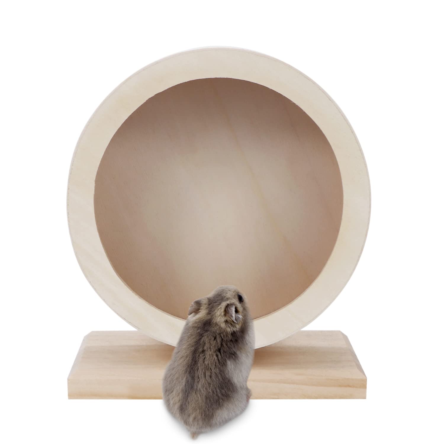 Small Pets Exercise Wheel Hamster Wooden Mute Running Spinner Wheel Play Toy For Rat Gerbil Mice Chinchillas Hedgehogs Guinea Pigs (S)