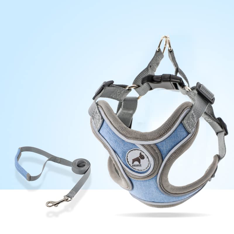 Dog Harness with Leash Set, No Pull Adjustable Step in Collars Harness with Breathable Padded Vest for Small Medium Large Dogs T