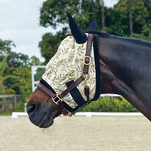 Country Pride Mesh Fly Mask - Bee Print (Small Horse)