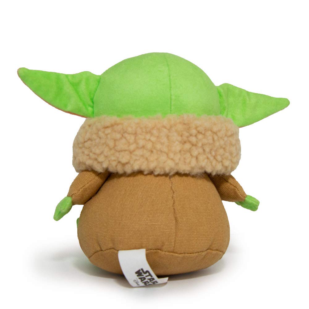 Buckle-Down Dog Toy, Mandalorian, Plush Squeaker Star Wars The Child Sitting Pose, Baby yoda, 8 x 8 (DTPT-SWBIF) for All Breed S