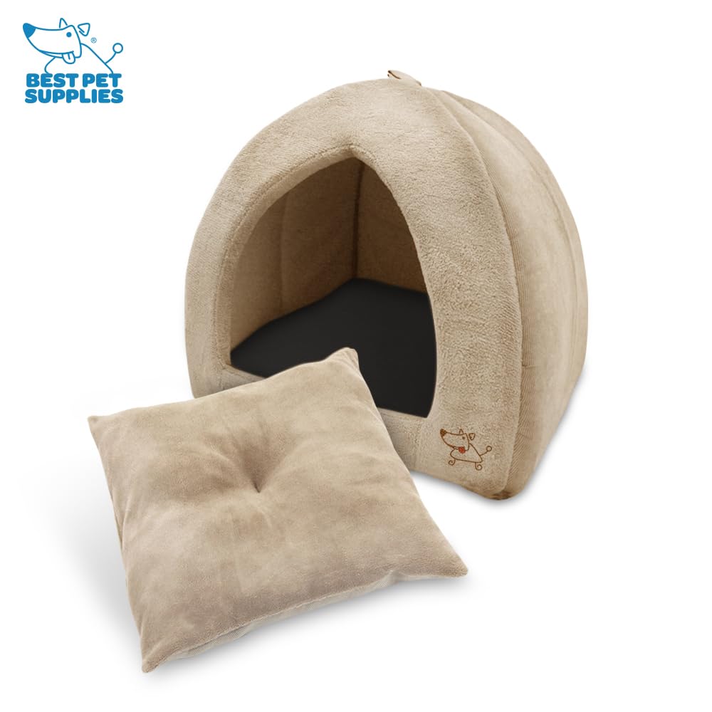 Pet Tent-Soft Bed For Dog And Cat By Best Pet Supplies - Tan, 18'' X 18'' X H:16''