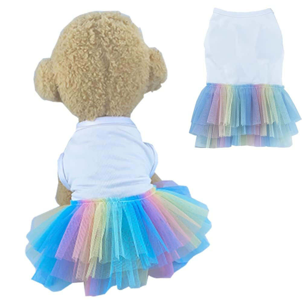 Aniac Dog Vest Skirt Puppy Princess Dresses Cute Birthday Tutu Skirt Doggy Wedding Outfit Pet Clothing For Cats And Small Medium