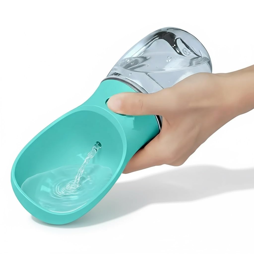 Tilting Heads Sipmate Water Bottle For Pets | Portable & LeakProof | OneHand Operation With BuiltIn Bowl | BpaFree & Travel