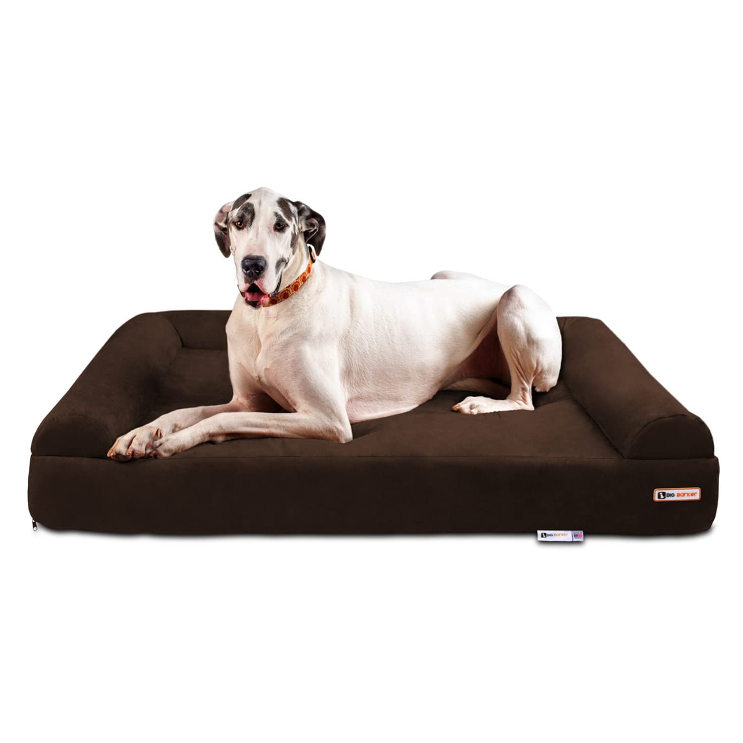 Barker Beds Giant Dog Sofa Bed (Giant, Chocolate) - 7 Thick Soft & Comfortable Orthopedic Cushion - Durable Xxl Large Dog Bed 