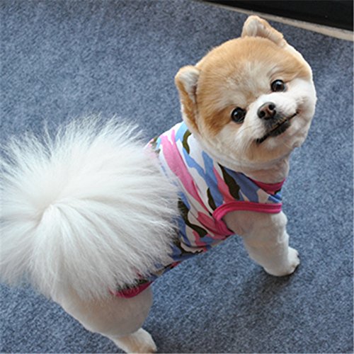 Dog Shirts Pet Shirts Dog T-Shirt Puppy Dog T Shirt Dog Vest Puppy Vest Pet Clothing Puppies Clothes For Small Dogs Doggie Tee Summer Apparel Female Dog Shirt Beach Wear¡ (X-Small, Pink Camo)