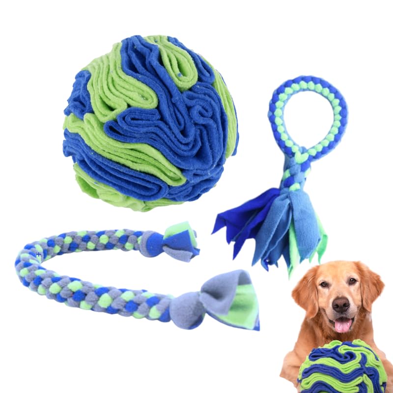 For the love of Dog 3in1 Toy Bundle for Heavy Chewers | Sniffer Ball + Long Tug + Tug O Loop | for Indoor Play & Mental Stimul