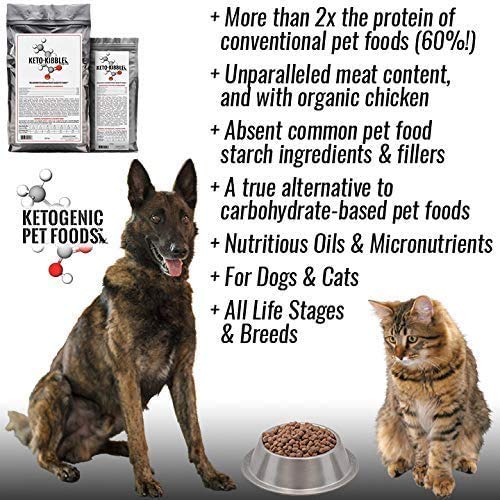 Ketogenic Pet Foods - Keto-Kibble - High Protein, Low Carb, Starch Free, Grain Free Dog & Cat Food - 8 lb