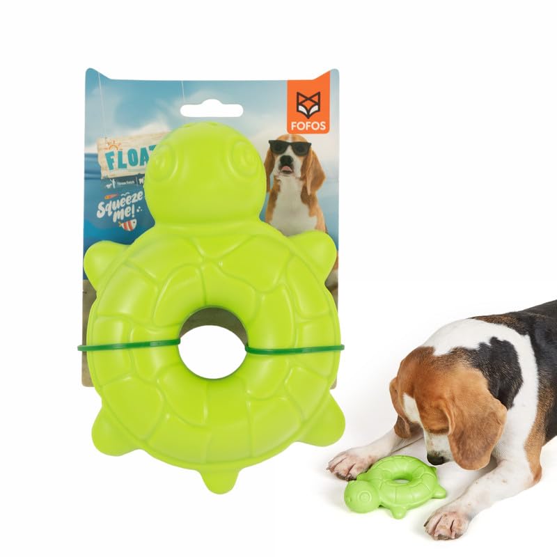 BarkButler x FOFOS Ocean Turtle Squeaky Toys for Dogs  Green Dog Toy, for Medium to Large Dogs (1030kg), Floats on Water, Dura