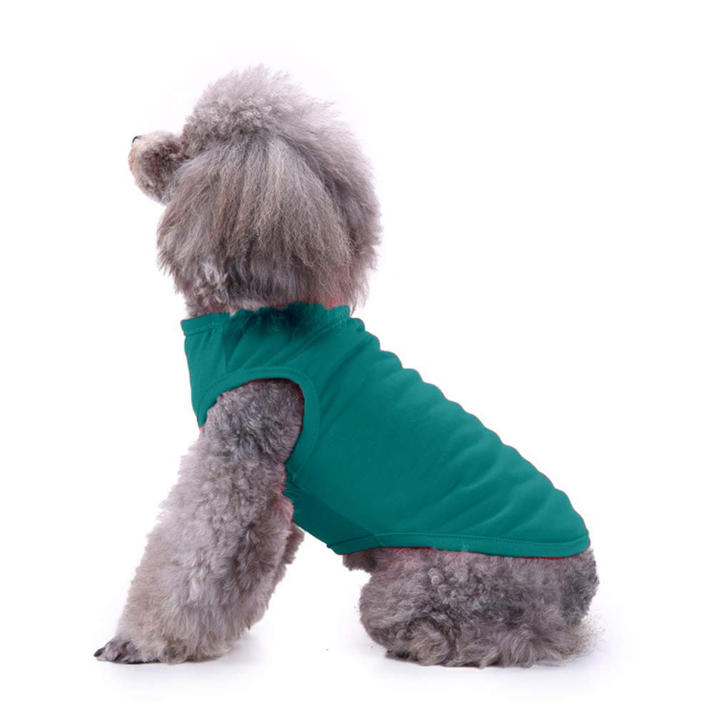 Chol&Vivi Dog Shirts Clothes, 2Pcs Plain Dog T Shirt Vest, Cotton, Black And Dark Green, Xxxl (32' Chest), Unisex