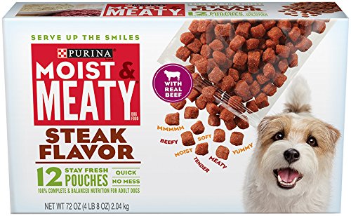 Purina Moist & Meaty Steak Flavor Adult Wet Dog Food - (4) 12 Ct. Pouches