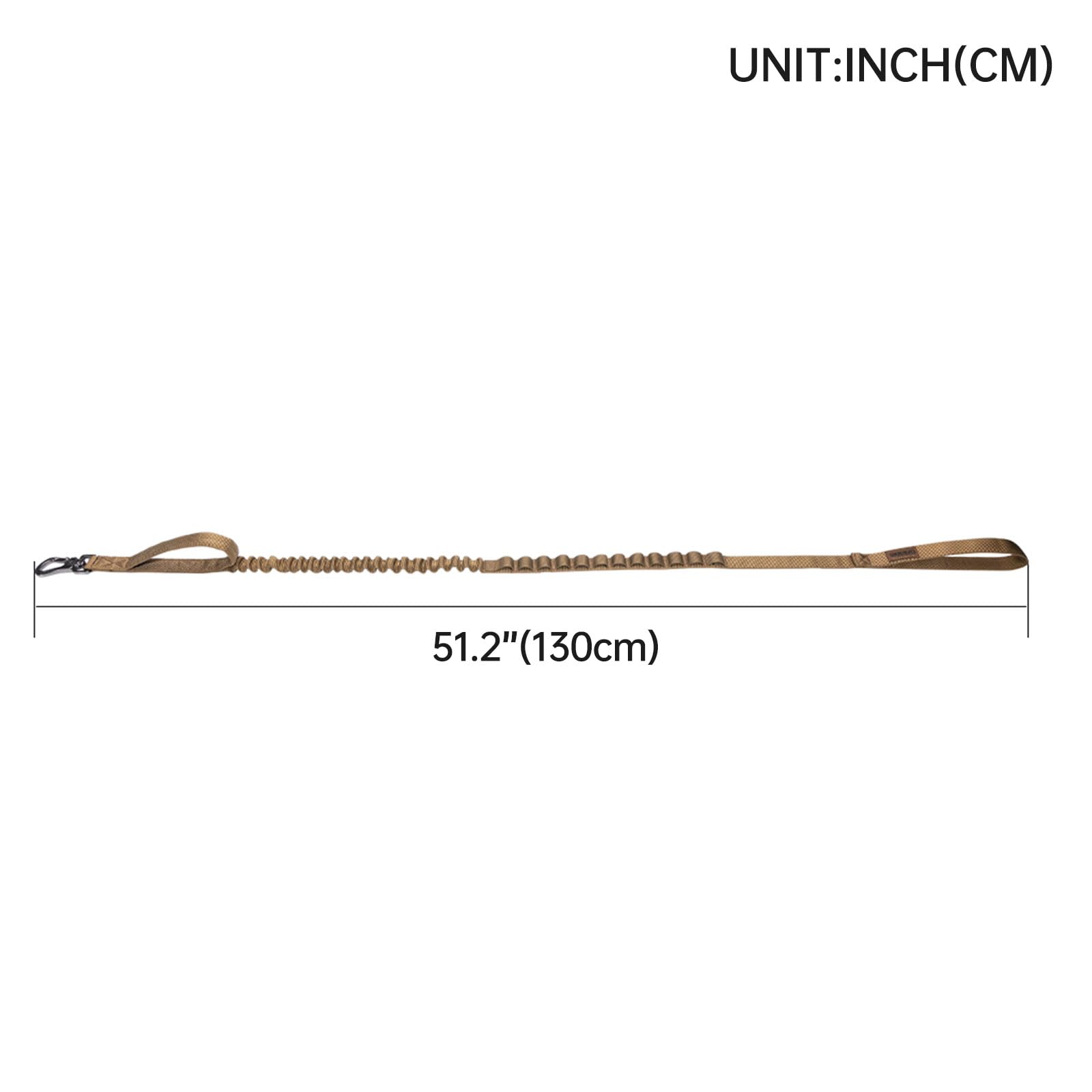 Excellent Elite Spanker Tactical Bungee Dog Leash Military Adjustable Dog Leash Quick Release Elastic Leads Rope With 2 Control Handle(Coyote Brown)