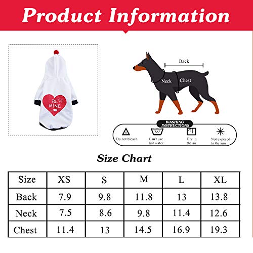 Coomour Pet Dog Valentine'S Day Hoodies Cat Be Mine Costume Puppy Clothes For Dogs Cats Outfit (L)