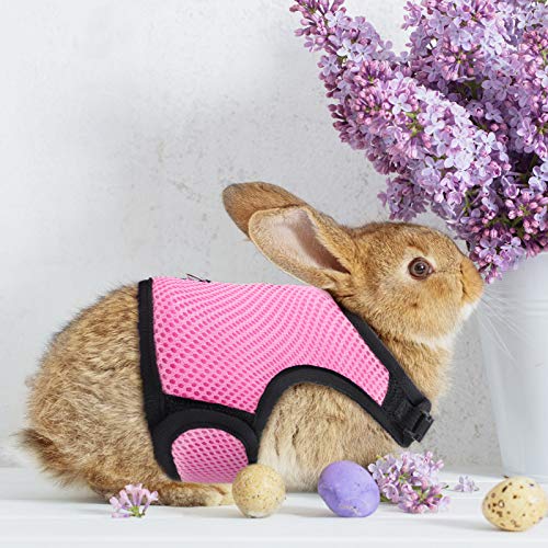 SATINIOR 2 Pieces Bunny Rabbit Harness with Leash Cute Adjustable Buckle Breathable Mesh Vest for Kitten Puppy Small Pets Animal