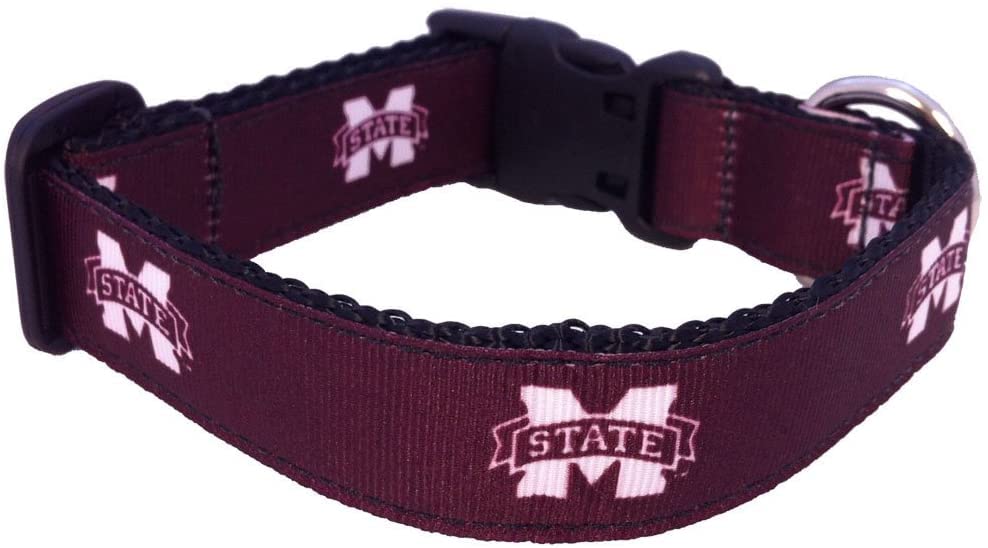 College Dog Collar (Large, Mississippi State)