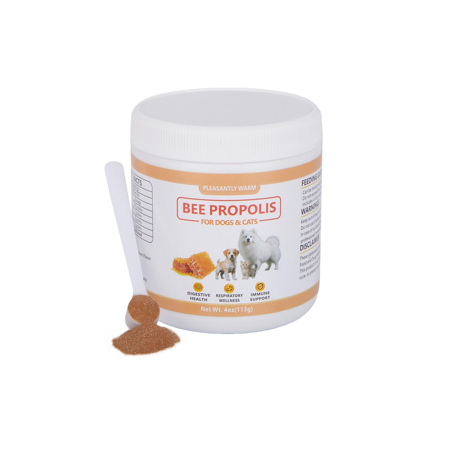 Pleasantly Warm Bee Propolis for Dogs & Cats - Natural Immune and Dental Care Support, 4oz Propolis Supplement Rich in Flavonoid