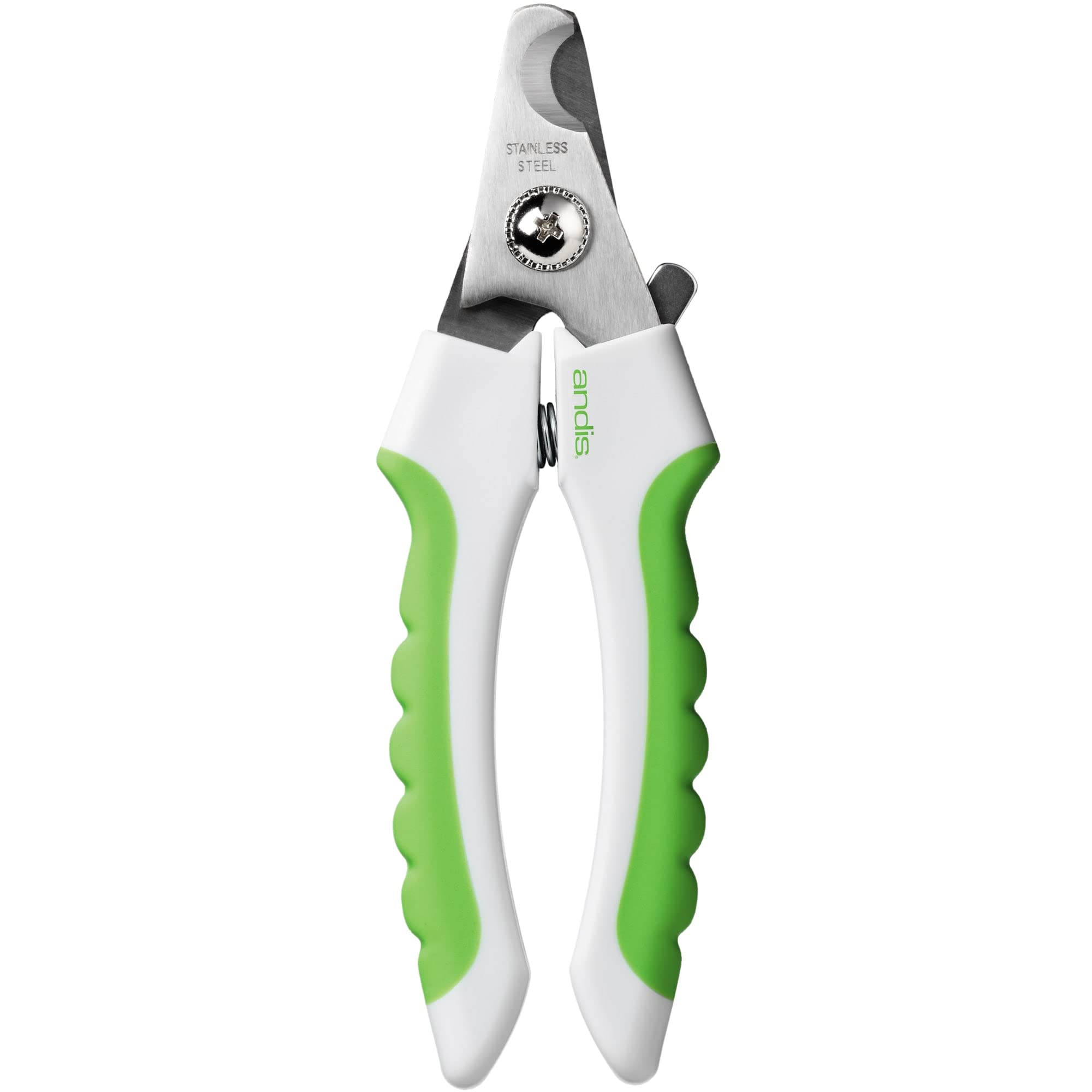Andis 65700 Animal Nail Cutter For Small Breeds - Stainless Steel Blades With Sharp Efficiency - Designed For Repeated Use & Recommended By Pet Trainers – Medium Size & White/Green