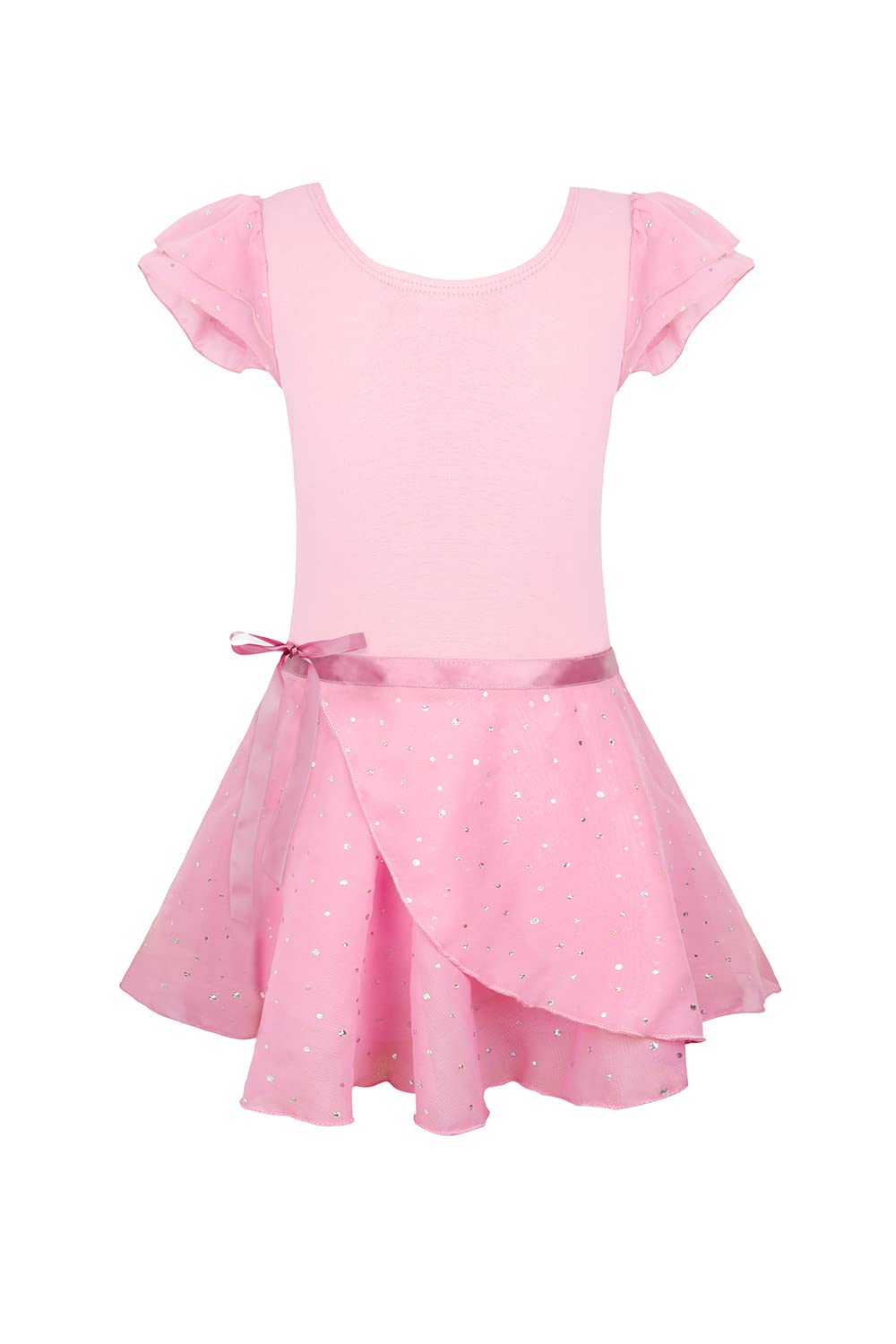 Eqsjiu Pink Ballet Leotards For Girls 5T Size 6 6-7 Years Old 5-6X Skirted Leotards With Skirts Ruffle Sleeve Dance Leotards For