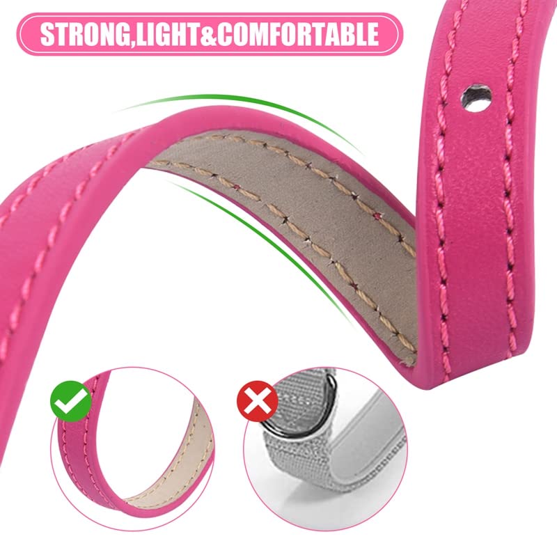 Chengfu Xxs Dog Collar Teacup Dog Collar, Pink Dog Collars, Teacup Dog Collars For Small Dogs Cats, Pink, 3/8 Inch Width