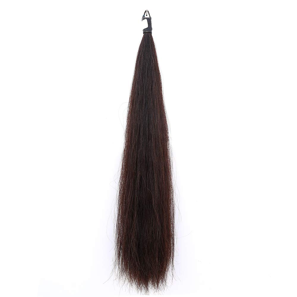 Y.J TAILS Horse Tail Extensions with Braided Horsehair Loop, Blunt Cut Bottom, 34-36 inches Long and 1 lb Weight (Dark Sorrel)