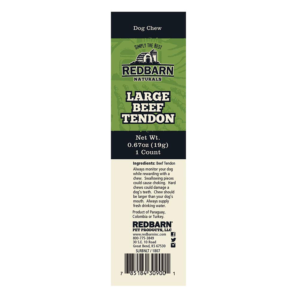 Redbarn Large Beef Tendons, All-Natural Dog Chews (10-Count)