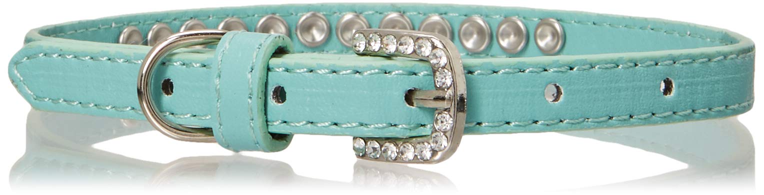 Dog, Puppy & Pet Fashion Collar, &quot;Light Pink Crystal Rimsets&quot; Aqua 16