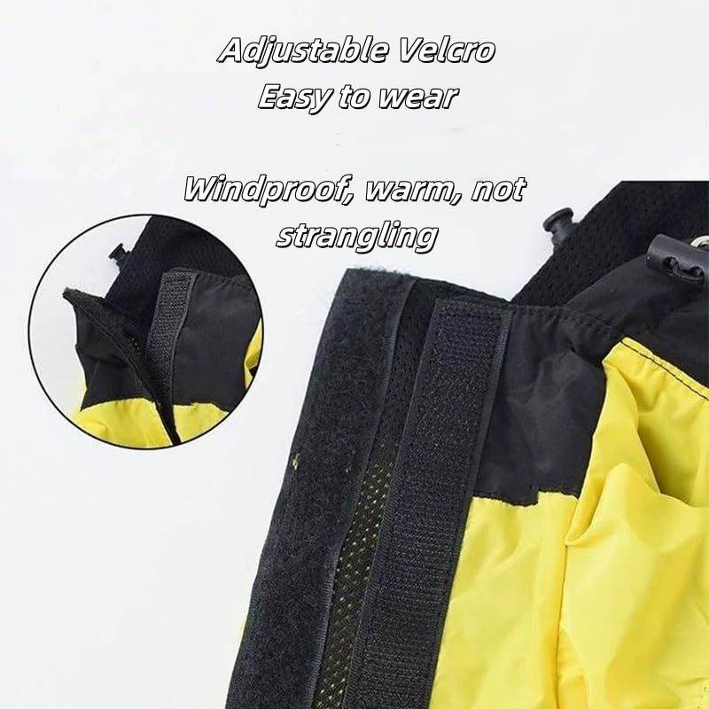 Dog Raincoat Rain Jacket,Slicker Poncho Adjustable Waterproof Dog Raincoat With Leash Hole/Reflective Words Hooded Snowproof Win