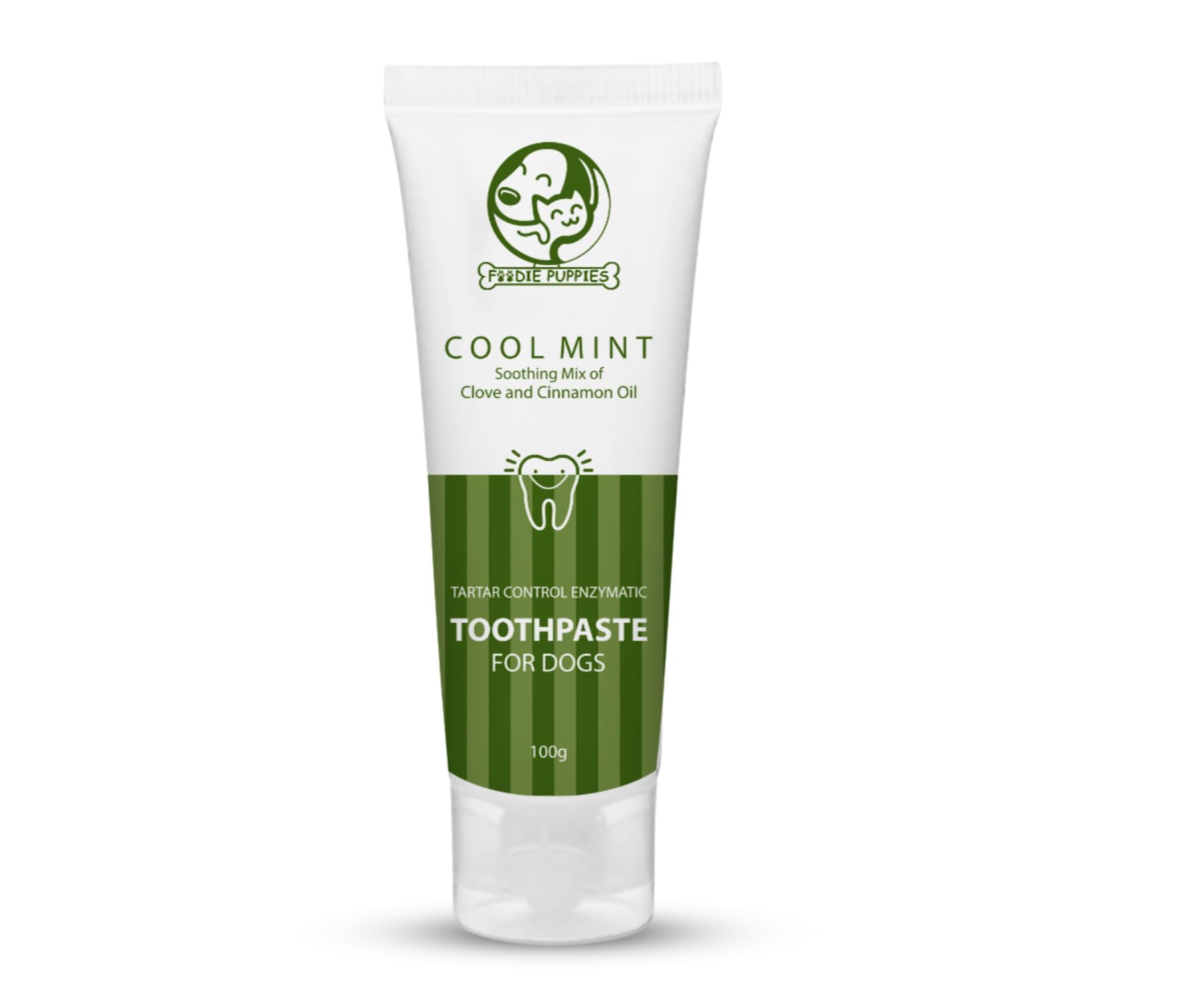 Foodie Puppies Dental Care Cool Mint Toothpaste For Dogs - 100G With Soothing Mix Of Clove And Cinnamon Oil | Tartar Control Enz