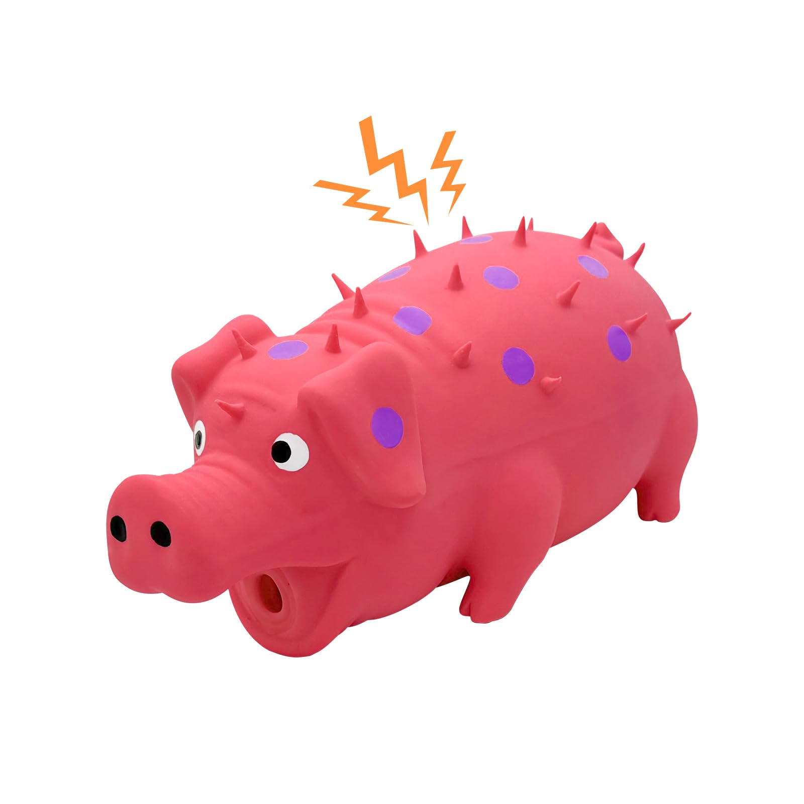 Andiker Dog Squeaky Toy, Dots Latex Dogs Chew Toys with a Oinks Sound Squeaker Grunting Pig Dog Toy Durable Self Play 8  Dogs Sq