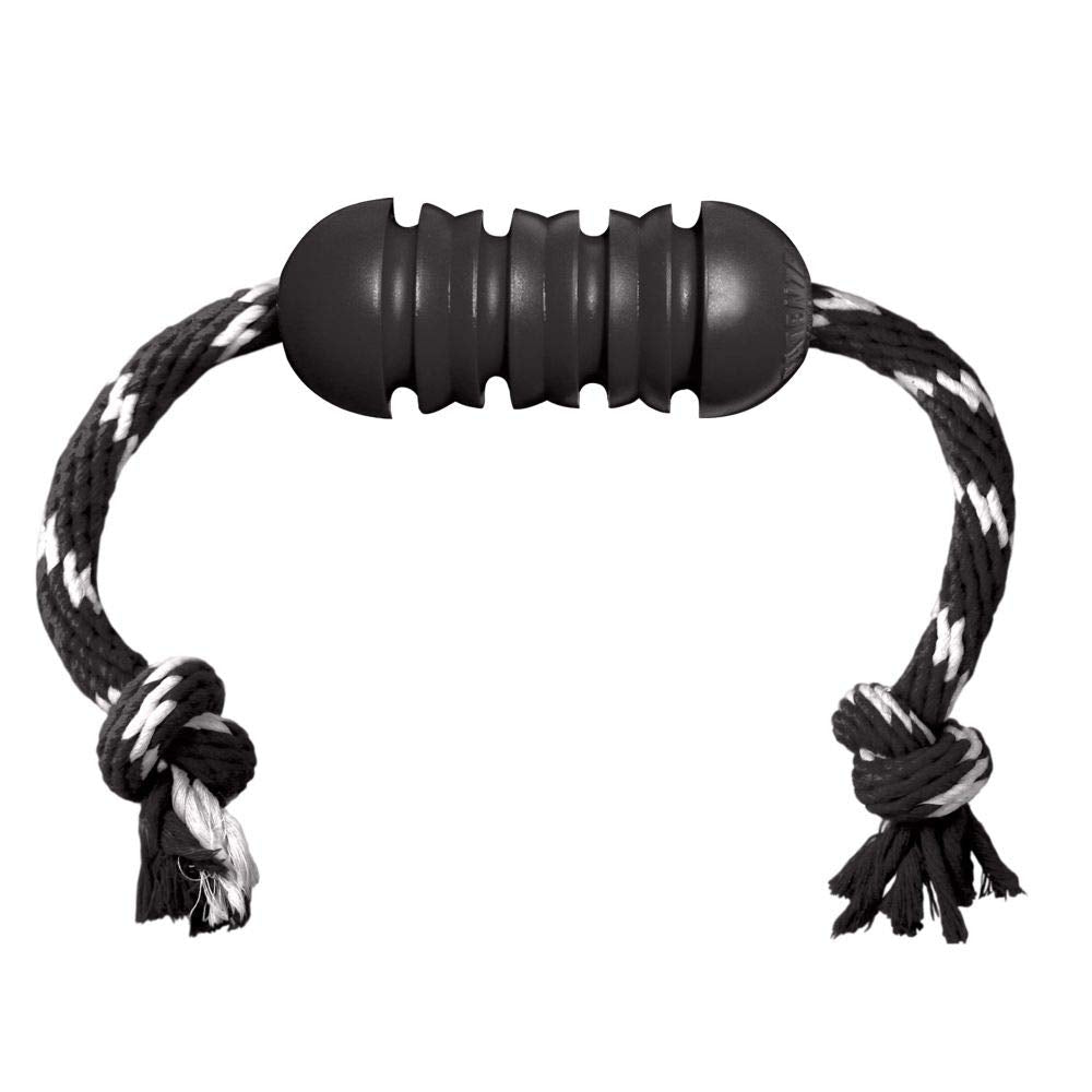 Kong Extreme Dental W/Rope Dog Toy - For Dental Care - Stuffable Chew Toy - Provides Chewing Outlet - Cleans Teeth & Gums - Made