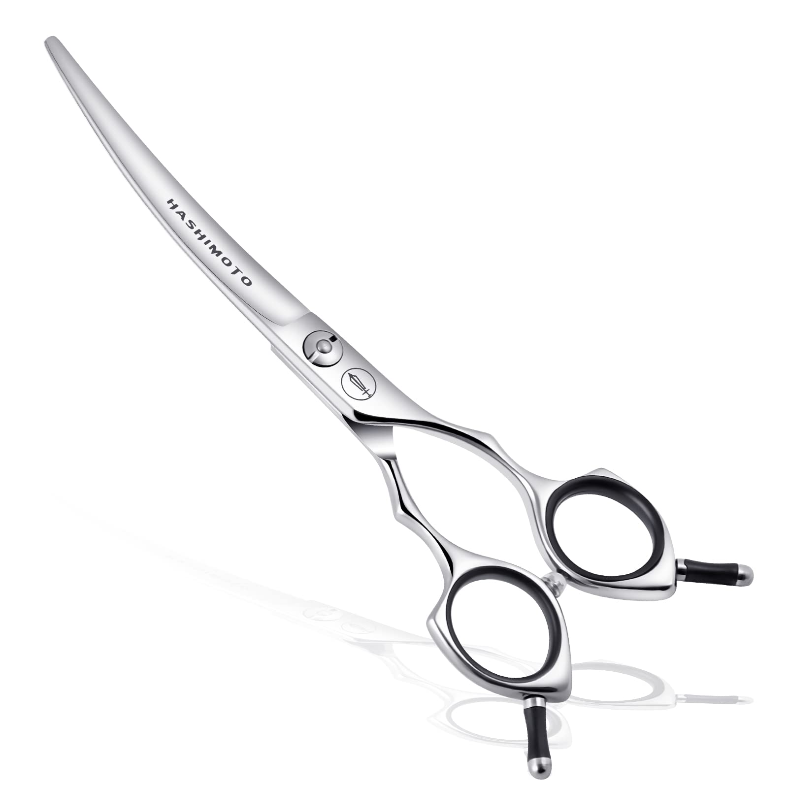 Hashimoto Dog Grooming Scissors, Curved Scissors For Dog Grooming, 6.5 Inch, 30 Degree Of Curved Blade,Light Weight, Pet Shears For Trimming Face And Paws.