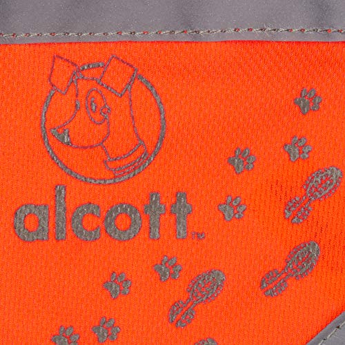 alcott Visibility Dog Bandana with Reflective Trim, Medium, Neon Orange