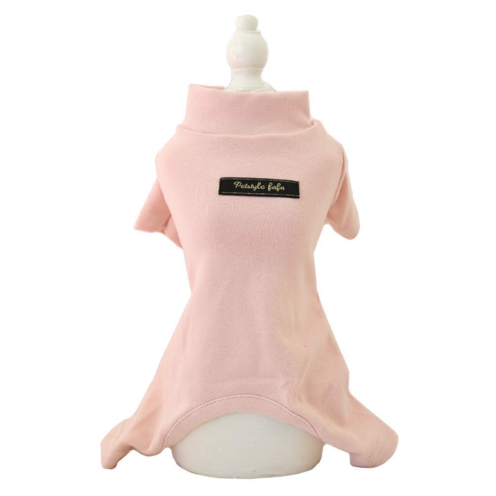 Hdwk&Hped Soft Cotton Dog Pajamas For All Seasons, Striped Pet Bottoming Jumpsuit For Small Dog Cat Puppy (#5, Solid Style - Pin