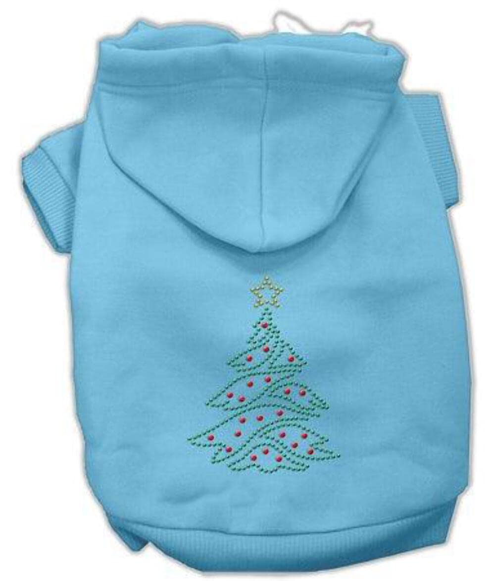 Mirage Pet Products 12-Inch Christmas Tree Hoodie, Medium, Baby Blue