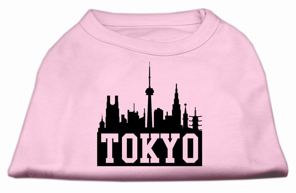Mirage Pet Products 10-Inch Tokyo Skyline Screen Print Shirt For Pets Small Light Pink
