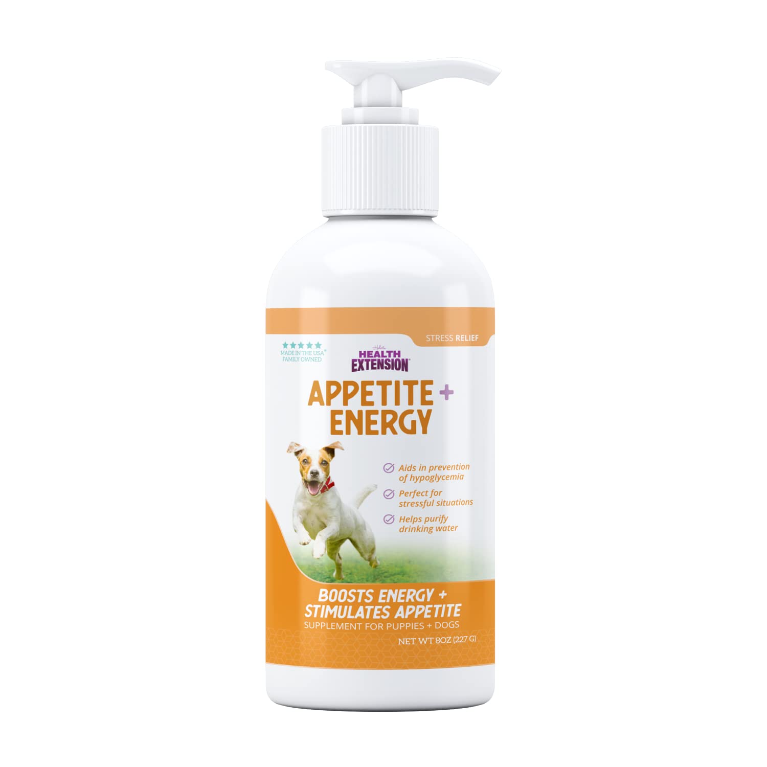 Health Extension Stress Relief Supplement for Dogs, 8oz - Appetite & Energy Boost, Prevents Hypoglycemia, Enriched with Vitamin 