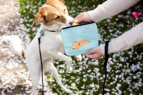 Pearhead Lifes Ruff Canvas Pouch, Travel Zipper Bag Perfect For Dog Lovers