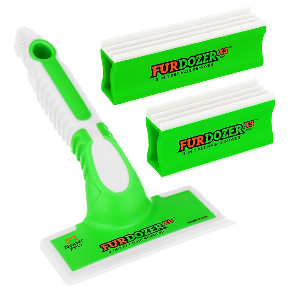 Furdozer X6 & X3 Pet Hair Remover & Auto Detailing Tool Bundle - Cat & Dog Hair Remover For Carpets, Car Interiors, Couches, Bed