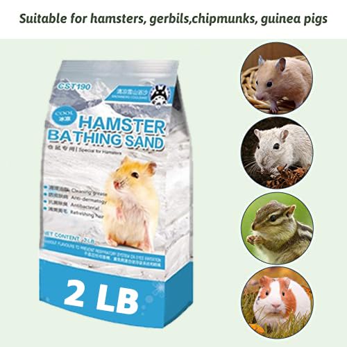 Hamster Bathing Sand Gerbil Powder Grooming Sand For Tiny Friends Farm Chinchilla Dust Bath Potty Litter Sand (2Lb) (Hamster Sand) (Hamster Bath Sand Dust