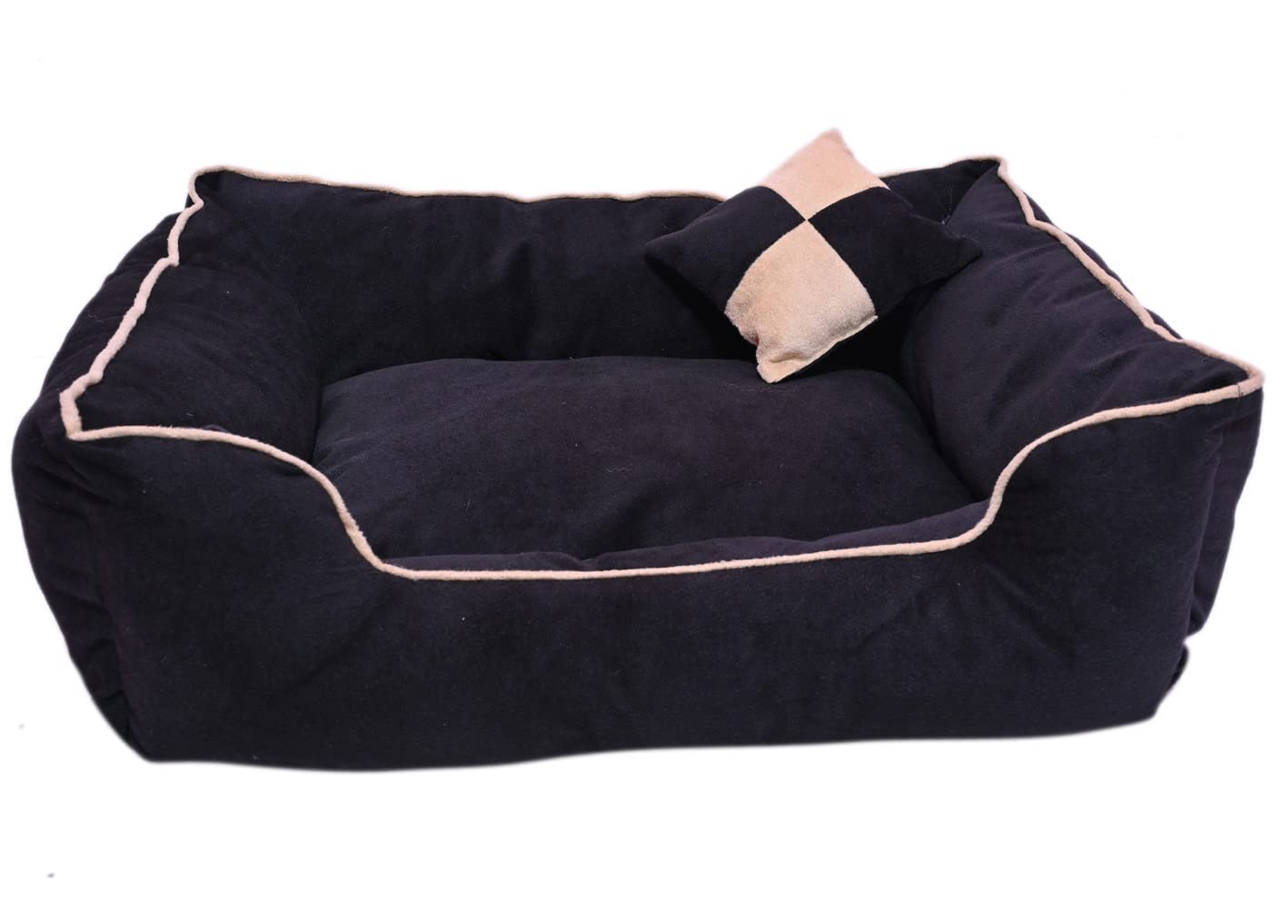RELEX PET Pets Cart Dog Bed & Cat Bed AntiSkid Bottom & Machine Washable and Sizes Front Cut Dori Style Dog/Cat Bed, Soft Velve