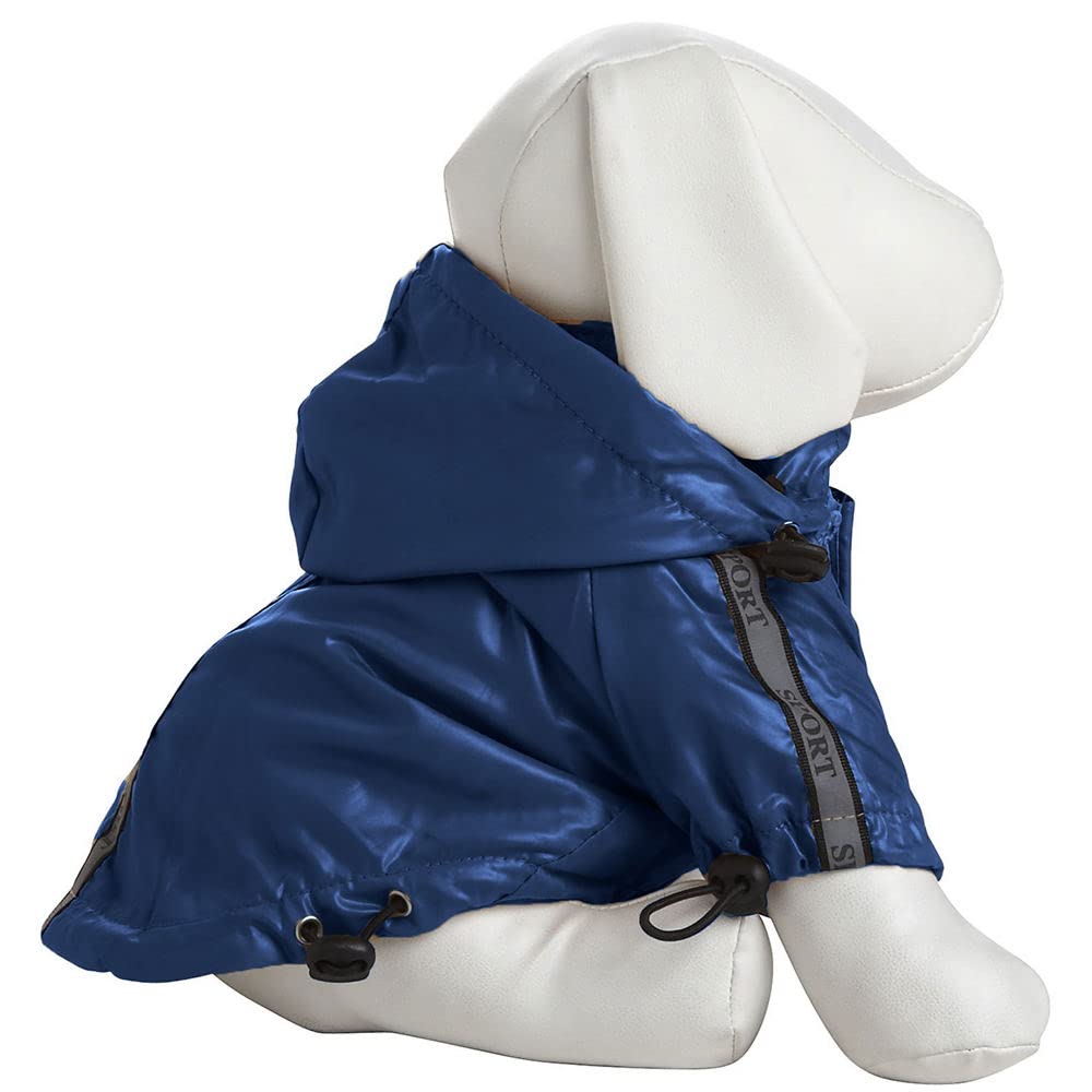 Pet Life Reflecta-Sport Rain Jacket, Dark Blue, Small