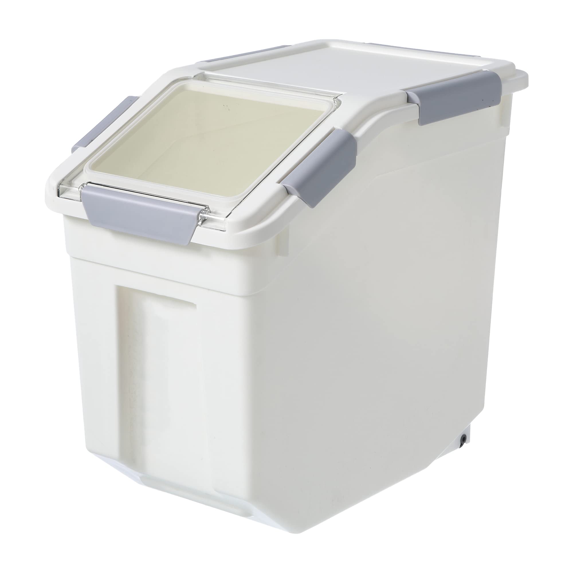 HANAMYA 25 Liter / 40 lbs Rice Storage Container with Measuring Cup, BPA free, For Rice  Grain  Pet Food  Flour, 1 count, White
