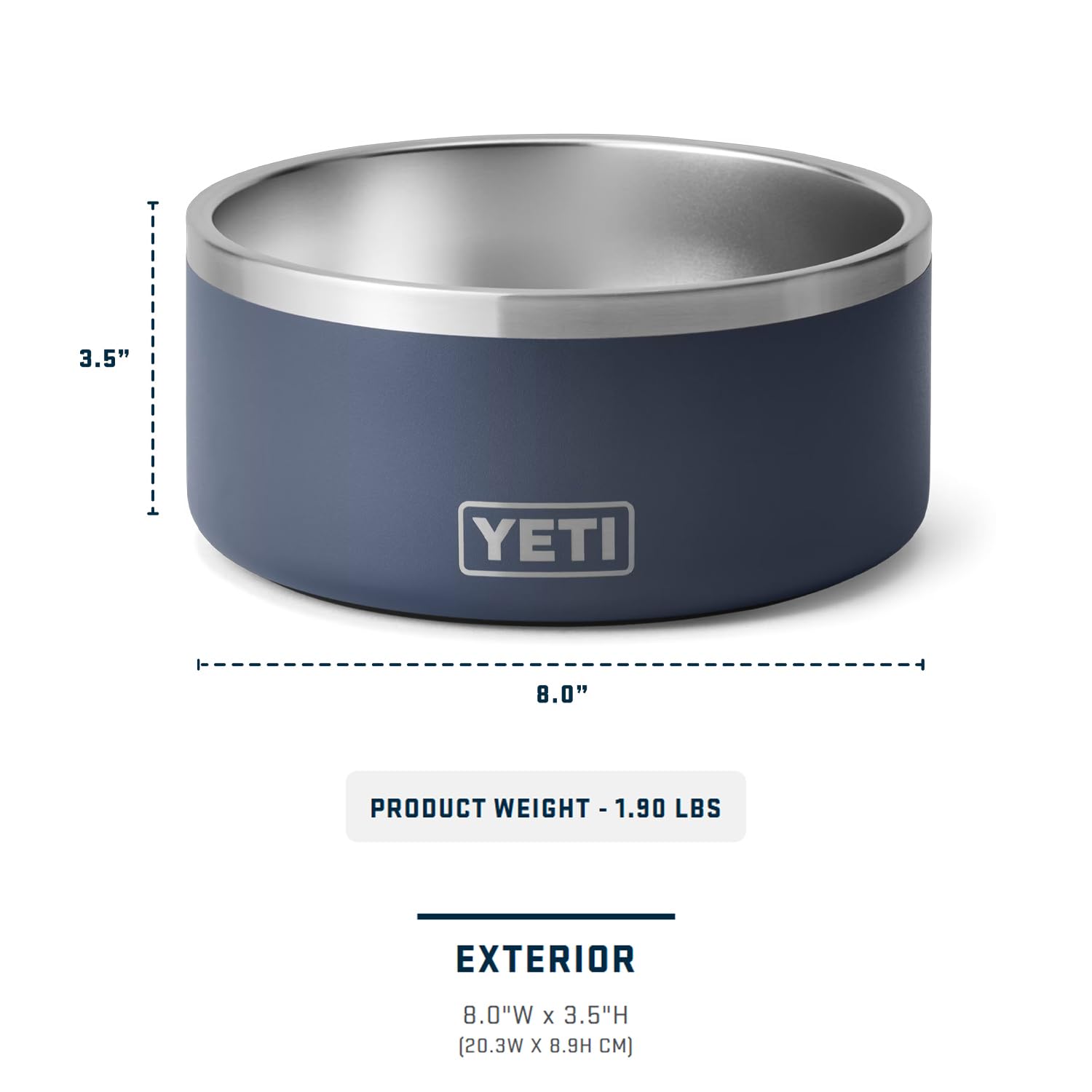 YETI Boomer 8, Stainless Steel, Non-Slip Dog Bowl, Holds 64 Ounces, Wetlands Camo