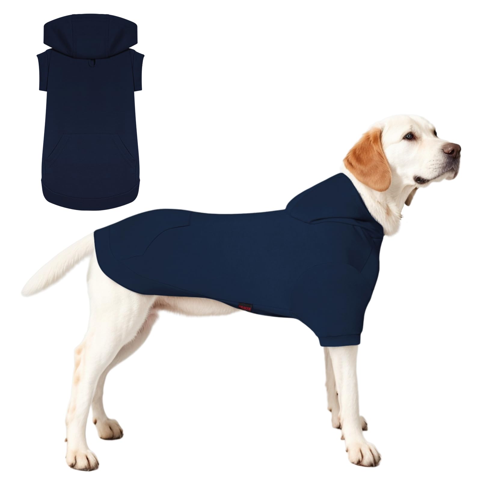 Kickred Basic Dog Hoodie, Soft Premium Quality Dog Hoodie Sweater With Leash Hole And Pocket, Cotton Dog Puppy Sweatshirt Fashio