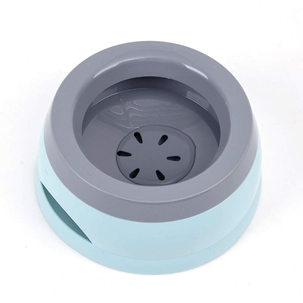Love Dream No Spill Dog Water Bowl, No Drip Slow Water Feeder Dog Bowl No Slip Vehicle Carried Pet Water Dispenser 25 Oz With Floating Disk Slow Drinking Bowl For Dogs Cats (Blue)