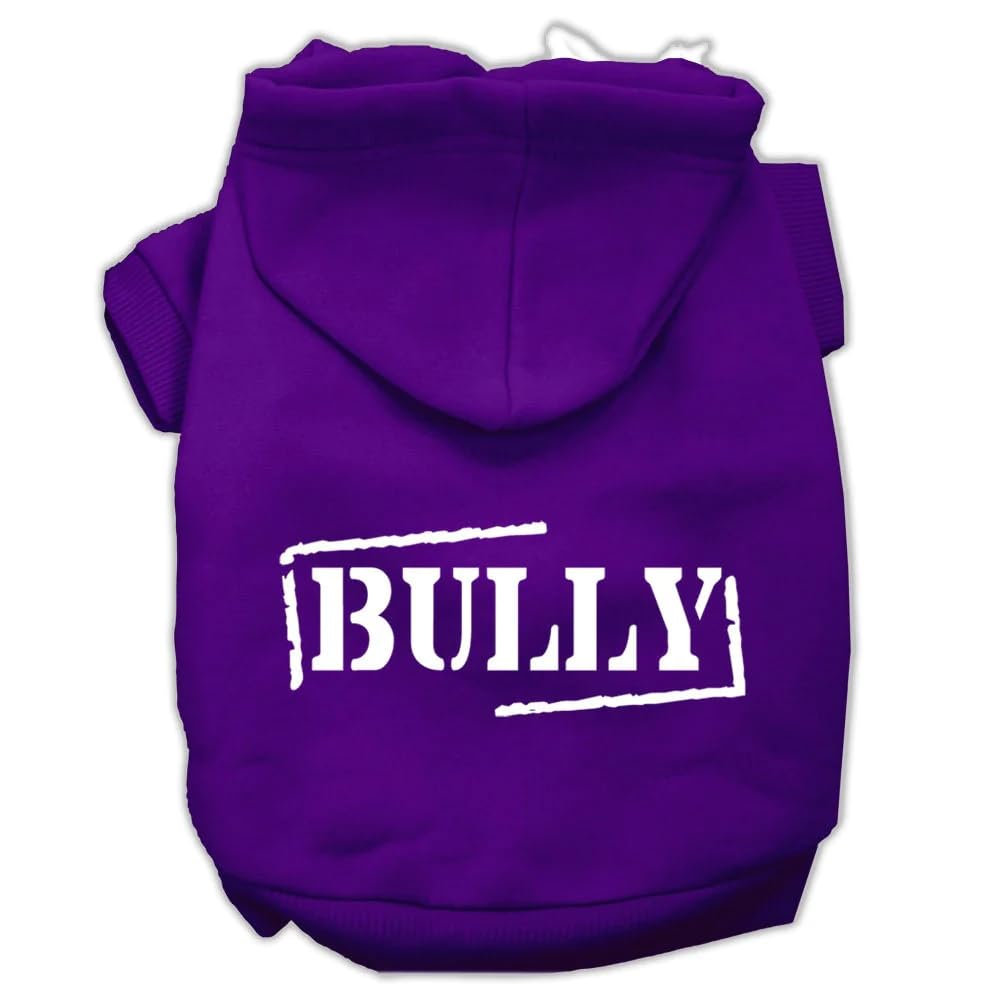 Mirage Pet Products Bully Screen Printed Pet Hoodies, Medium, Grey