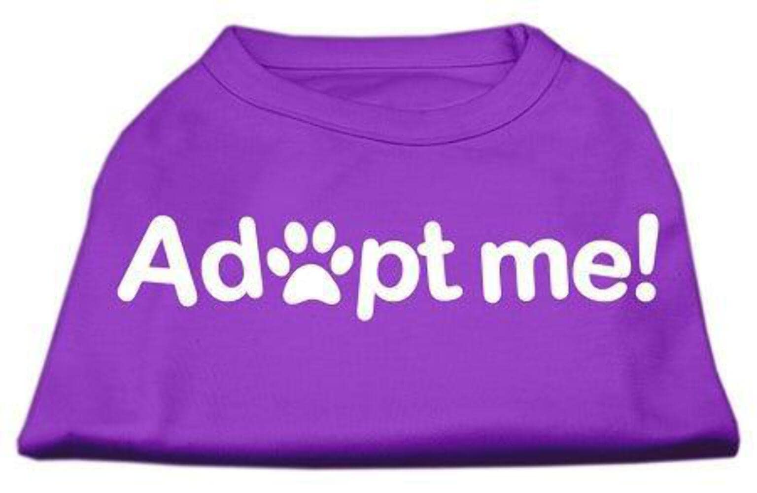 Pet Dog & Cat Shirt Screen Printed, "Adopt Me" Purple LG (10-14 lbs.)