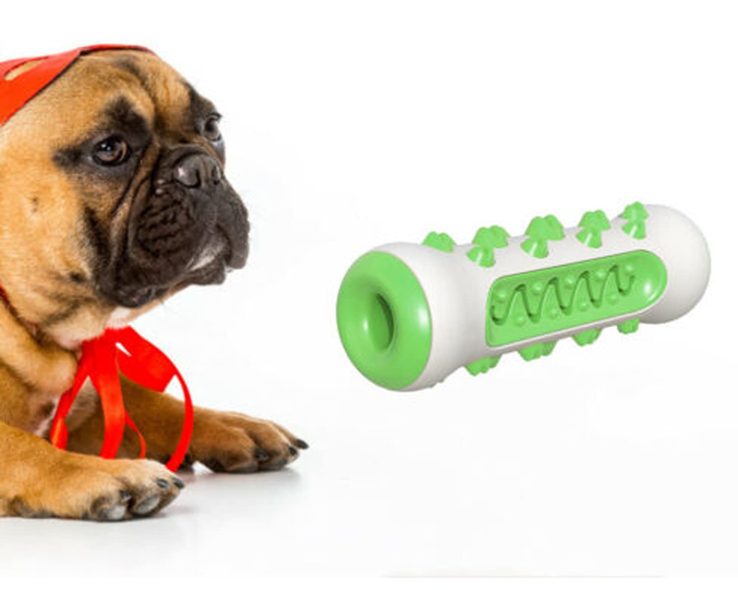 Rvpaws Dog Chewable Puppy Teething Toys Dog Dental Care Toothbrush Sawtooth Shape Dog Teeth Cleaning Toys (Color As Per Availabi