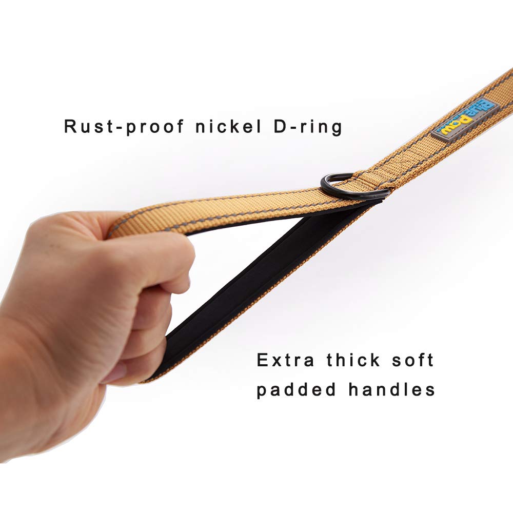 Bluepaw- Soft &Thick Dual Handle 6Ft Long Dog Leash, Premium Strength Double Padded Handles - Great Control For Medium To Large