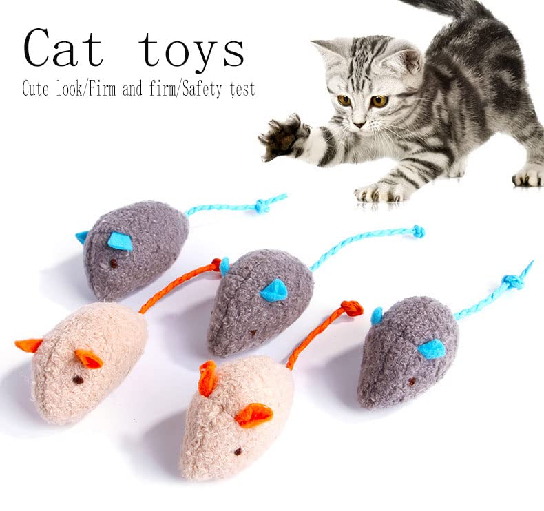 Q.Y.Home Cat Toy Interactive Toy Plush Mouse Shaped Toy - (3 Pack)